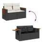 Set sofás jardín y cojines 7 pzas ratán sintético acacia negro by , Garden sets - Ref: Foro24-3327563, Price: 492,12 €, Disco...