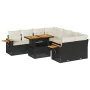 Set sofás jardín y cojines 9 pzas ratán sintético acacia negro by , Garden sets - Ref: Foro24-3327577, Price: 589,28 €, Disco...