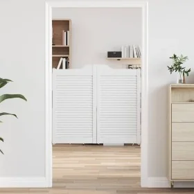 Puertas batientes diseño de lamas 1 par blanco 90x100 cm by , Doors for the home - Ref: Foro24-4107144, Price: 79,71 €, Disco...