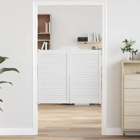 Puertas batientes diseño de lamas 1 par blanco 90x100 cm von , Türen für zu Hause - Ref: Foro24-4107144, Preis: 85,41 €, Raba...