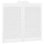 Puertas batientes diseño de lamas 1 par blanco 90x100 cm von , Türen für zu Hause - Ref: Foro24-4107144, Preis: 85,41 €, Raba...