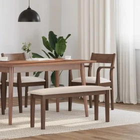 Banco 110 cm madera maciza marrón caucho by , Dining and kitchen benches - Ref: Foro24-4102601, Price: 77,00 €, Discount: %