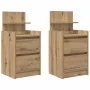 Mesillas de noche con 2 cajones 2 uds roble 38x34x80 cm by , Nightstands - Ref: Foro24-861372, Price: 96,44 €, Discount: %