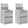 Mesillas de noche con 2 cajones 2 uds gris Sonoma 38x34x80 cm de , Mesitas de noche - Ref: Foro24-861366, Precio: 97,26 €, De...