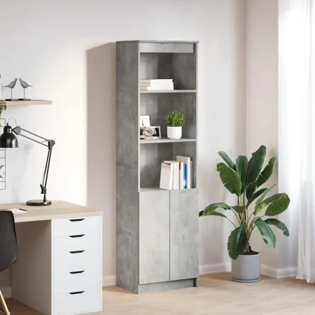 Aparador alto de madera de ingeniería gris hormigón 50x35x180cm de , Aparadores - Ref: Foro24-3328465, Precio: 101,59 €, Desc...