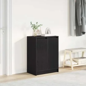 Zapatero de madera de roble negro 57x34x76 cm by , Shoe racks and shoe organizers - Ref: Foro24-861869, Price: 87,59 €, Disco...