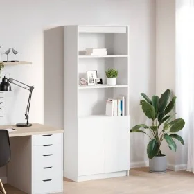 Aparador alto madera de ingeniería blanco 70x35x180 cm by , Sideboards - Ref: Foro24-3328471, Price: 122,19 €, Discount: %