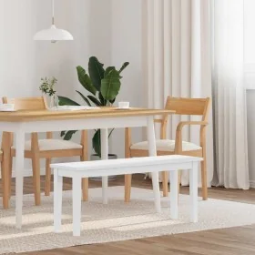 Banco 110 cm madera maciza caucho blanco von , Ess- und Küchenbänke - Ref: Foro24-4102608, Preis: 78,98 €, Rabatt: %