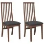 Sillas de comedor con cojines 2 uds madera maciza marrón caucho de , Sillas de comedor - Ref: Foro24-4102454, Precio: 149,29 ...