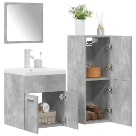 Juego muebles de baño 4 pzas madera contrachapada gris hormigón von , Badezimmermöbel - Ref: Foro24-3324901, Preis: 198,03 €,...