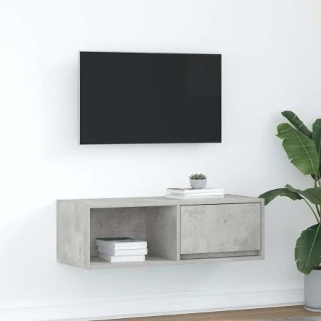 Mueble de TV de madera de ingeniería gris hormigón 80x31x25,5cm by , TV Furniture - Ref: Foro24-861460, Price: 43,21 €, Disco...
