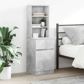 Mesilla de noche gris hormigón 39x35x125cm madera de ingeniería by , Nightstands - Ref: Foro24-861313, Price: 73,54 €, Discou...