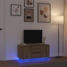Mueble de TV con luces LED roble artesanal 100x41x50 cm von , TV-Möbel - Ref: Foro24-861417, Preis: 104,57 €, Rabatt: %