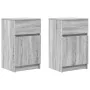 Mesitas de noche 2 uds madera contrachapada gris 39x35x65 cm by , Nightstands - Ref: Foro24-861330, Price: 91,36 €, Discount: %
