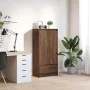 Armario con cajón de roble marrón 55,5x34x119,5 cm by , Sideboards - Ref: Foro24-861649, Price: 96,58 €, Discount: %