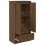 Armario con cajón de roble marrón 55,5x34x119,5 cm by , Sideboards - Ref: Foro24-861649, Price: 96,58 €, Discount: %