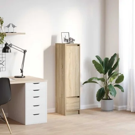 Aparador alto roble Sonoma 29,5x34x119,5cm madera de ingeniería von , Sideboards - Ref: Foro24-861654, Preis: 69,60 €, Rabatt: %