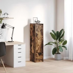 Aparador alto roble ahumado 29,5x34x119,5 cm Madera ingeniería by , Sideboards - Ref: Foro24-861656, Price: 68,51 €, Discount: %