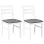 Sillas de comedor con cojines 2uds madera maciza blanco caucho by , dining chairs - Ref: Foro24-4102421, Price: 79,10 €, Disc...