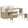 Set comedor de jardín 3 pzas con cojines ratán sintético beige by , Garden sets - Ref: Foro24-4104185, Price: 274,26 €, Disco...