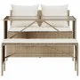 Set comedor de jardín 3 pzas con cojines ratán sintético beige by , Garden sets - Ref: Foro24-4104185, Price: 274,26 €, Disco...