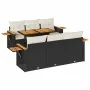 Set sofás jardín y cojines 7 pzas ratán sintético acacia negro by , Garden sets - Ref: Foro24-3327556, Price: 509,93 €, Disco...