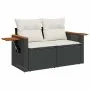 Set sofás jardín y cojines 7 pzas ratán sintético acacia negro by , Garden sets - Ref: Foro24-3327556, Price: 509,93 €, Disco...