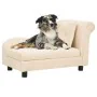 Sofá para perros con almohada crema felpa 83x44x44 cm by , Beds for dogs - Ref: Foro24-171106, Price: 129,43 €, Discount: %