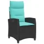 Silla de jardín reclinable con mesa auxiliar ratán negro by , Garden chairs - Ref: Foro24-4108274, Price: 142,34 €, Discount: %