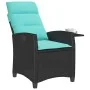 Silla de jardín reclinable con mesa auxiliar ratán negro by , Garden chairs - Ref: Foro24-4108274, Price: 142,34 €, Discount: %
