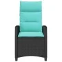 Silla de jardín reclinable con mesa auxiliar ratán negro by , Garden chairs - Ref: Foro24-4108274, Price: 142,34 €, Discount: %