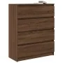 Aparador roble marrón 80x35x99 cm madera de ingeniería by , Sideboards - Ref: Foro24-3328486, Price: 130,50 €, Discount: %