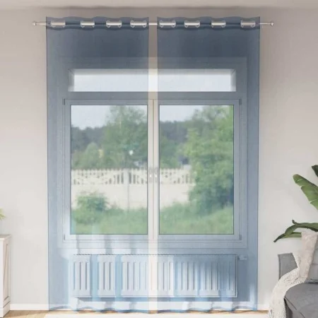 Cortinas de gasa con ojales 2 uds azul real by , Curtains and curtains - Ref: Foro24-4102118, Price: 15,92 €, Discount: %