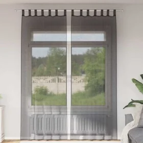 Cortinas de gasa con bolsillos para varillas 2 uds. negro by , Curtains and curtains - Ref: Foro24-4102170, Price: 15,00 €, D...