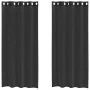 Cortinas de gasa con ojales 2 uds negro140x225 cm by , Curtains and curtains - Ref: Foro24-4102061, Price: 15,00 €, Discount: %