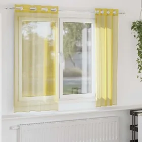 Cortinas de gasa con ojales 2 uds amarillo by , Curtains and curtains - Ref: Foro24-4102132, Price: 13,89 €, Discount: %