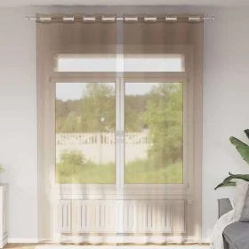 Cortinas de gasa con ojales 2 uds marrón claro by , Curtains and curtains - Ref: Foro24-4102130, Price: 16,17 €, Discount: %