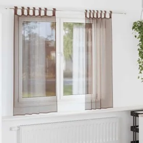 Cortinas de gasa con bolsillos para varillas 2 uds. marrón by , Curtains and curtains - Ref: Foro24-4102172, Price: 13,08 €, ...