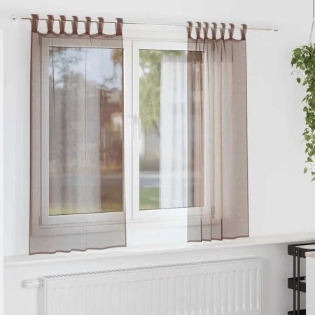 Cortinas de gasa con bolsillos para varillas 2 uds. marrón by , Curtains and curtains - Ref: Foro24-4102172, Price: 13,08 €, ...