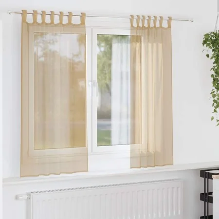 Cortinas de gasa con bolsillos para varillas 2 uds. arena by , Curtains and curtains - Ref: Foro24-4102217, Price: 13,08 €, D...