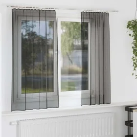 Cortinas de gasa con trabillas 2 uds. negro von , Vorhänge und Gardinen - Ref: Foro24-4102257, Preis: 13,35 €, Rabatt: %