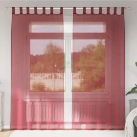 Cortinas de gasa con bolsillos para varillas 2 uds. rojo vino by , Curtains and curtains - Ref: Foro24-4102248, Price: 13,99 ...
