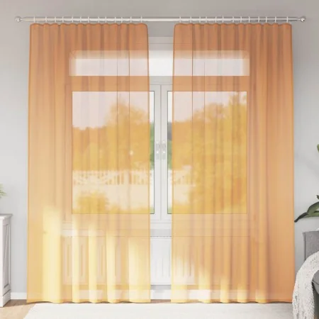 Cortinas de gasa con trabillas 2 uds naranja 140x225 cm von , Vorhänge und Gardinen - Ref: Foro24-4102283, Preis: 15,57 €, Ra...