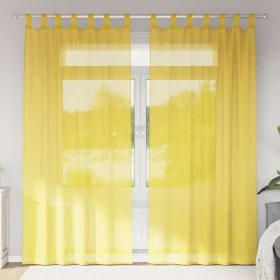 Cortinas de gasa con bolsillos para varillas 2 uds. amarillo by , Curtains and curtains - Ref: Foro24-4102229, Price: 17,96 €...