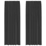 Cortinas de gasa con trabillas 2 uds. negro de , Cortinas y visillos - Ref: Foro24-4102260, Precio: 15,26 €, Descuento: %
