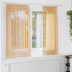 Cortinas de gasa con trabillas 2 uds naranja 140x140 cm by , Curtains and curtains - Ref: Foro24-4102281, Price: 12,63 €, Dis...
