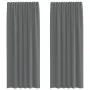Cortinas de gasa con trabillas 2 uds gris oscuro 140x245 cm de , Cortinas y visillos - Ref: Foro24-4102274, Precio: 14,92 €, ...