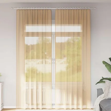 Cortinas de gasa con trabillas 2 uds arena 140x260 cm von , Vorhänge und Gardinen - Ref: Foro24-4102310, Preis: 15,26 €, Raba...