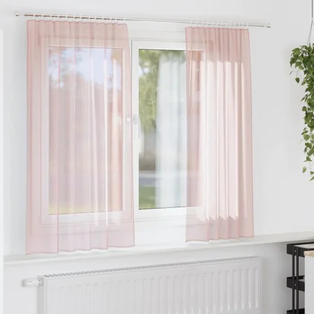 Cortinas de gasa con trabillas 2 uds rosa claro 140x140 cm by , Curtains and curtains - Ref: Foro24-4102276, Price: 14,11 €, ...