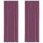 Cortinas de gasa con trabillas 2 uds morado 140x260 cm de , Cortinas y visillos - Ref: Foro24-4102295, Precio: 15,26 €, Descu...